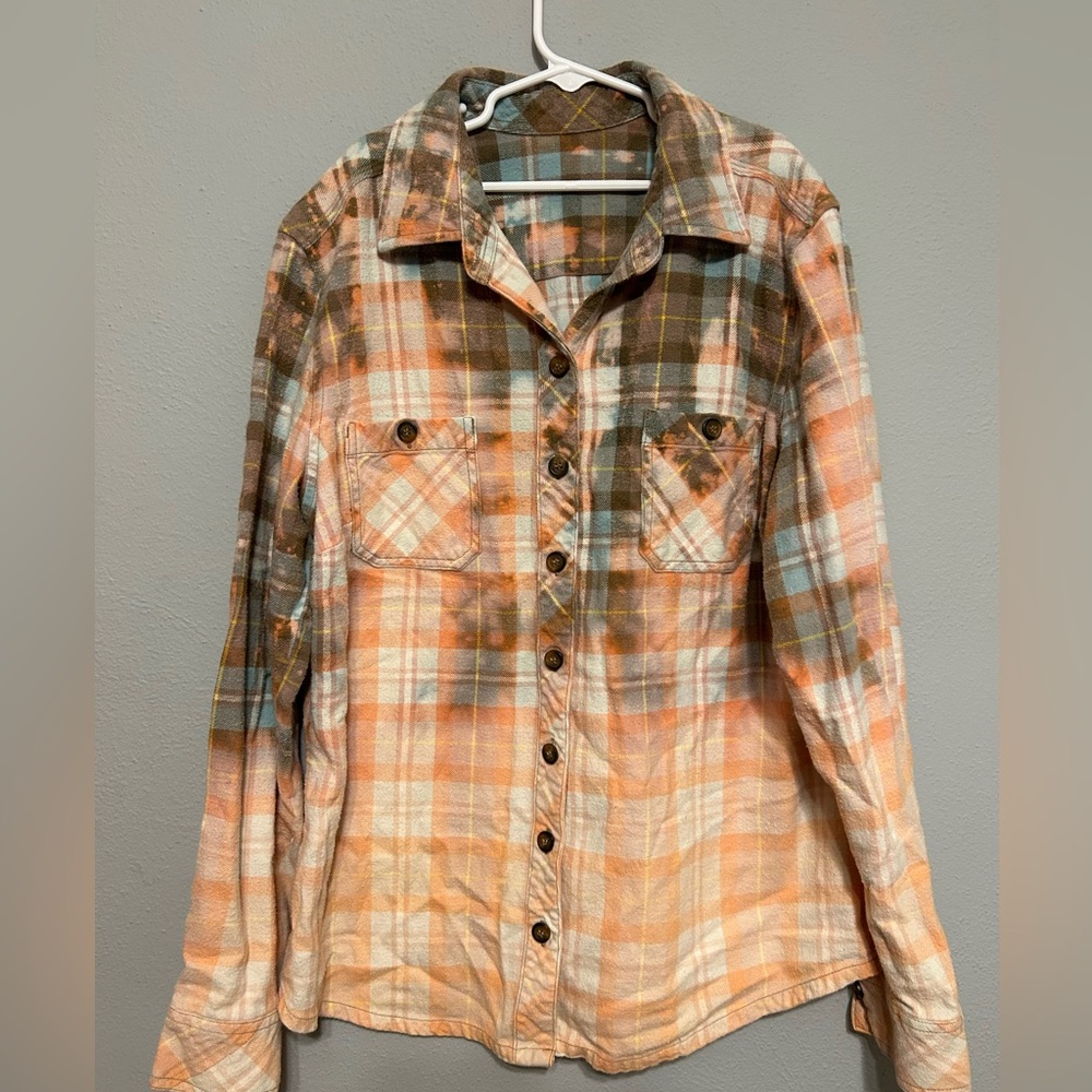 Dickies Peach and Cream Plaid Flannel